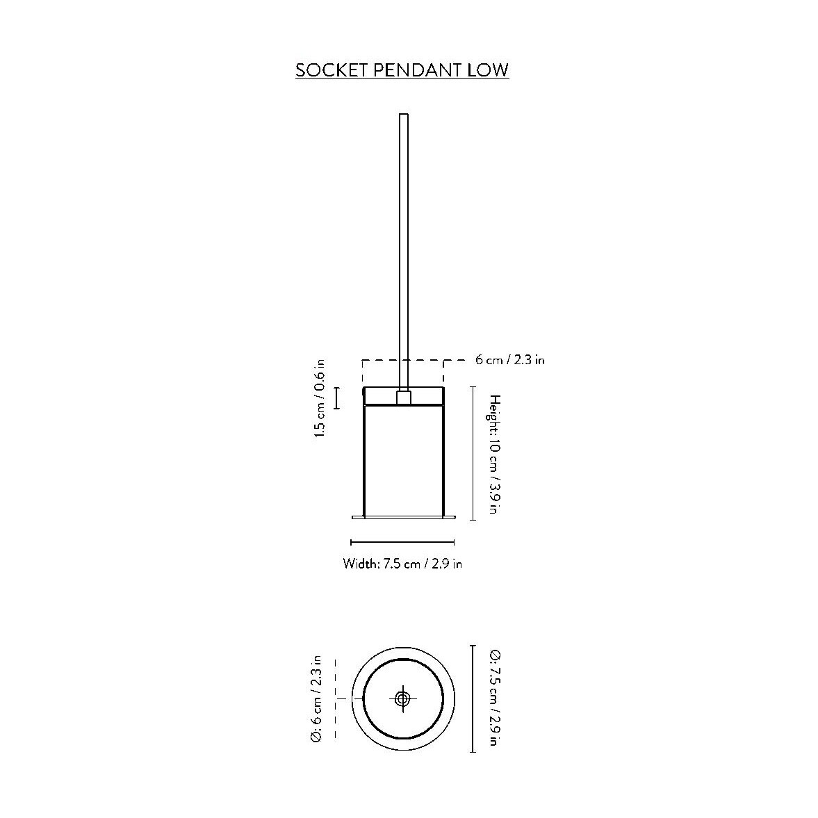 Socket Low Suspension Lamp