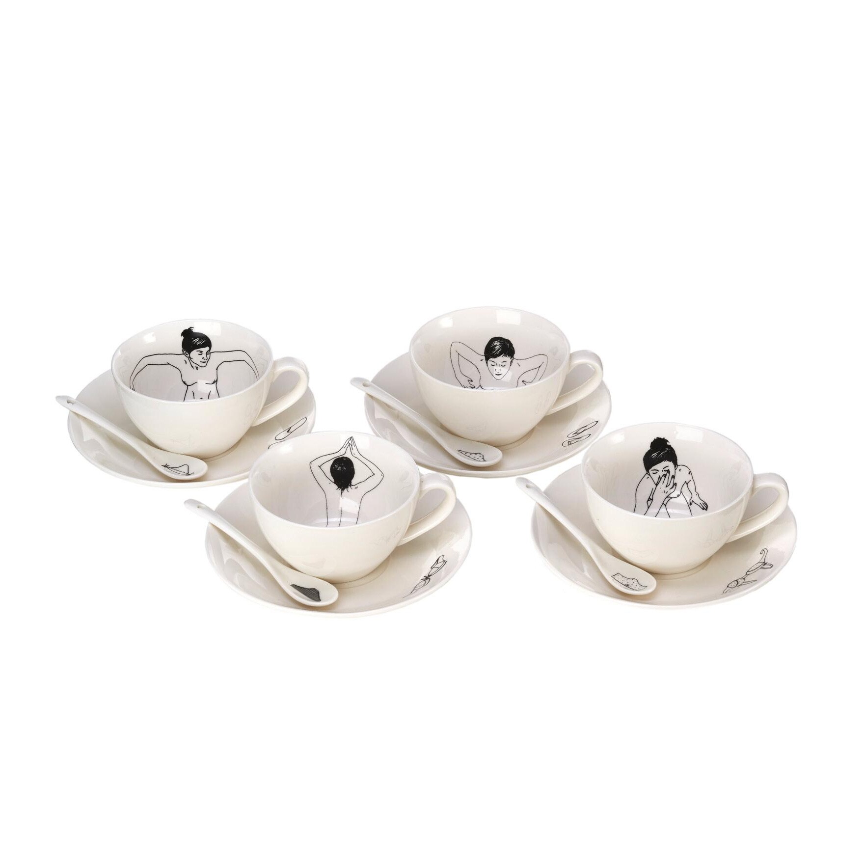 Undressed Cup with Saucer Set of 4