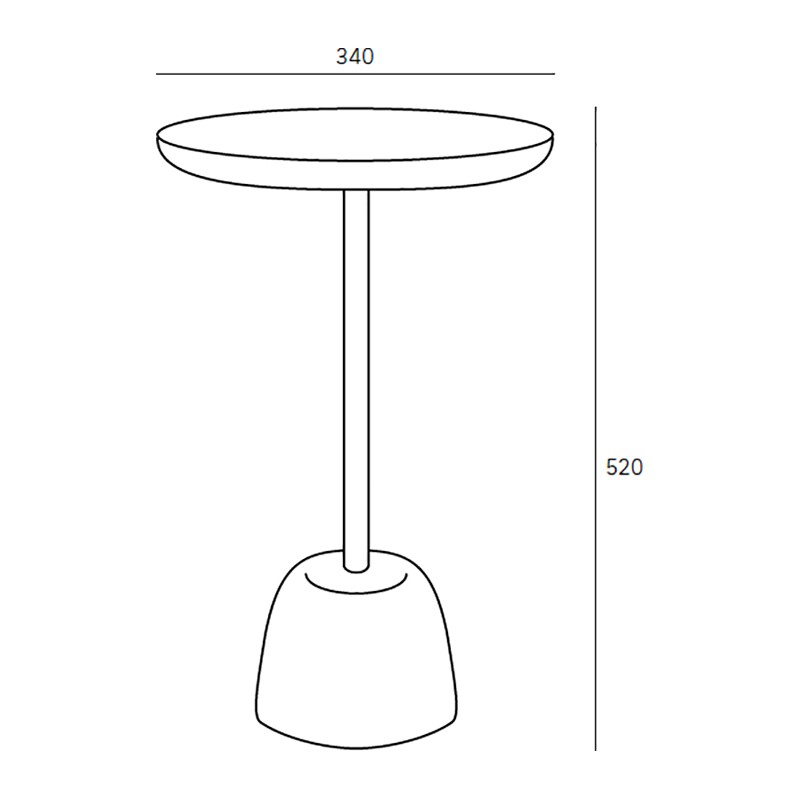 Pina Side Table H 52cm