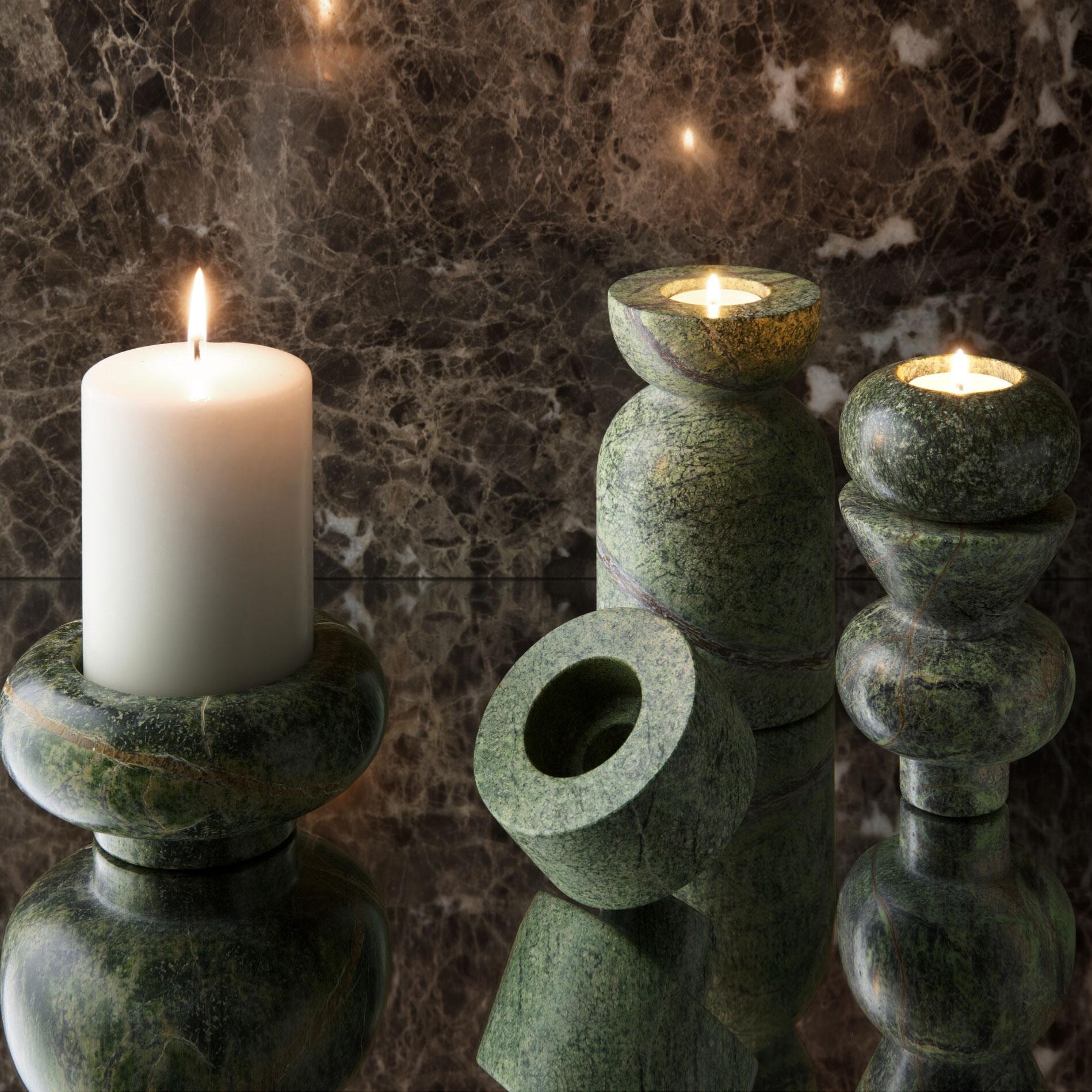 Rock Candle Holder L Set of 5