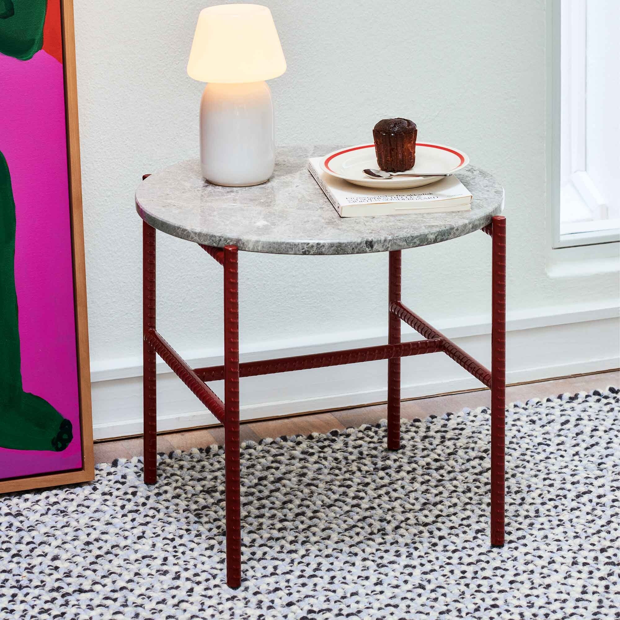 Rebar Side Table Marble Ø45cm