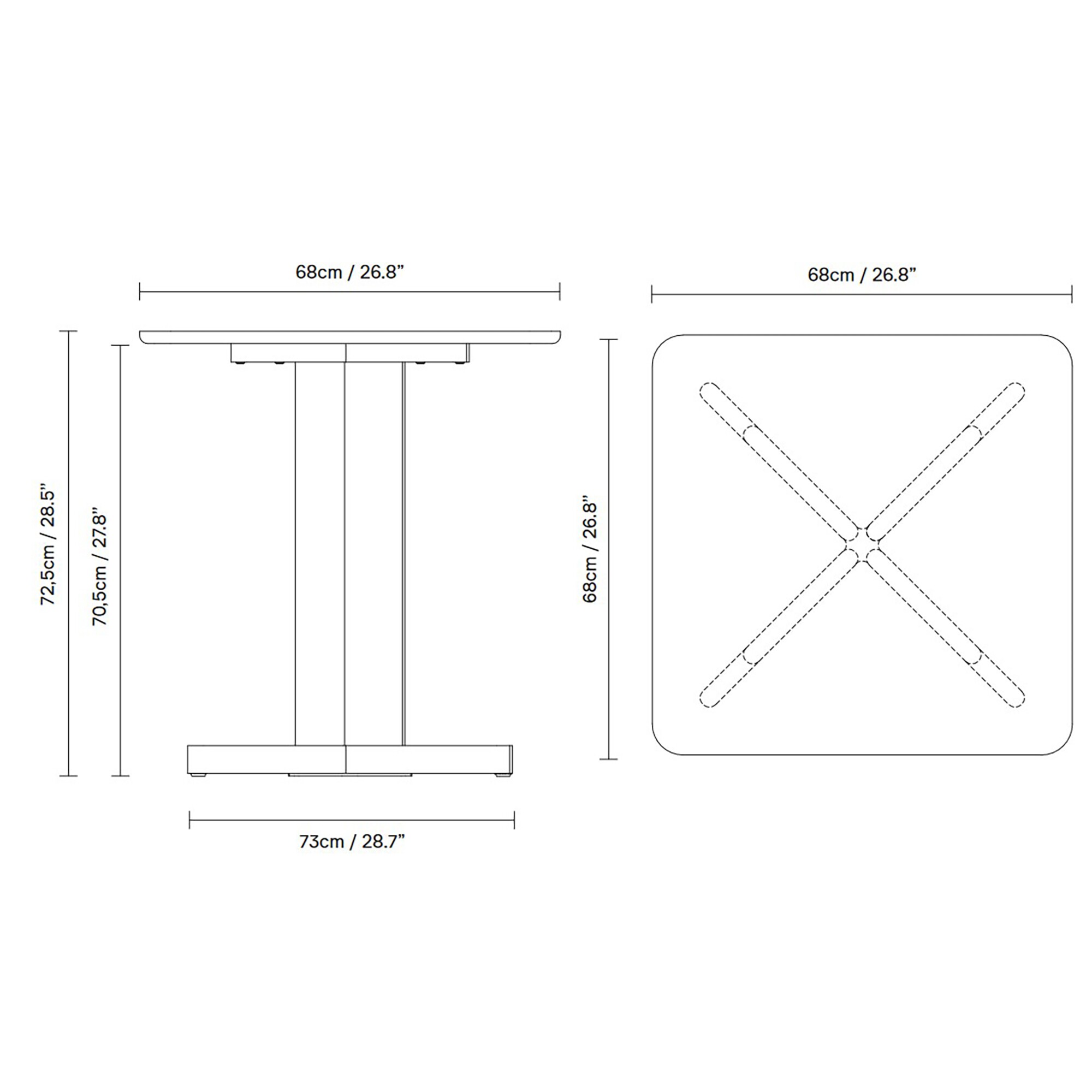 Quatrefoil Table 68x68cm