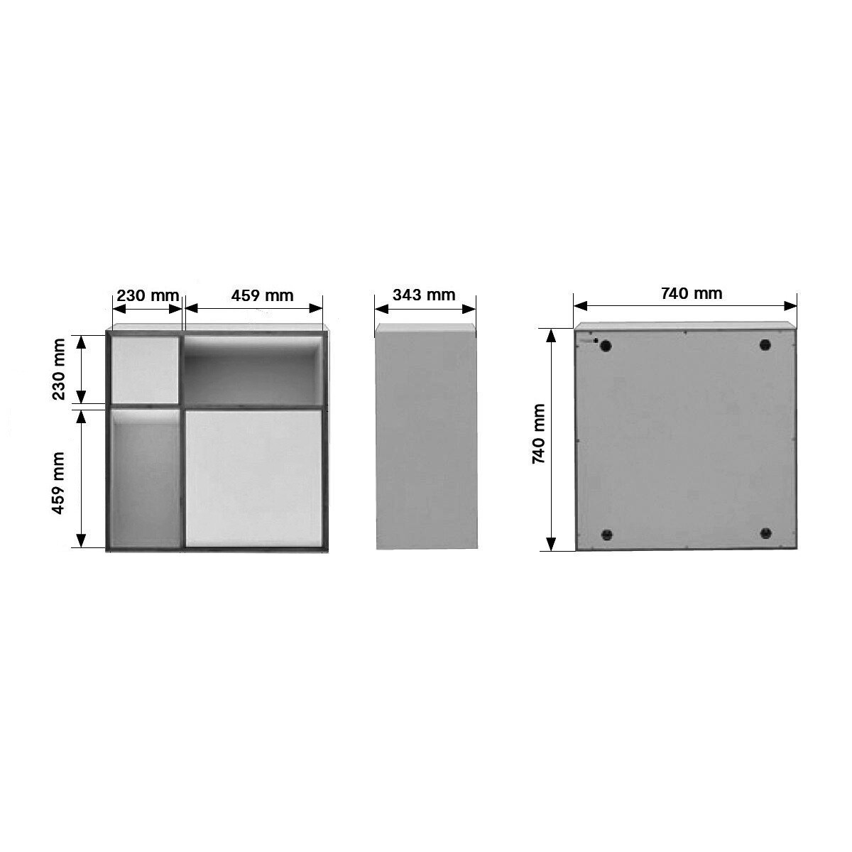 Vertiko Ply Three Shelf