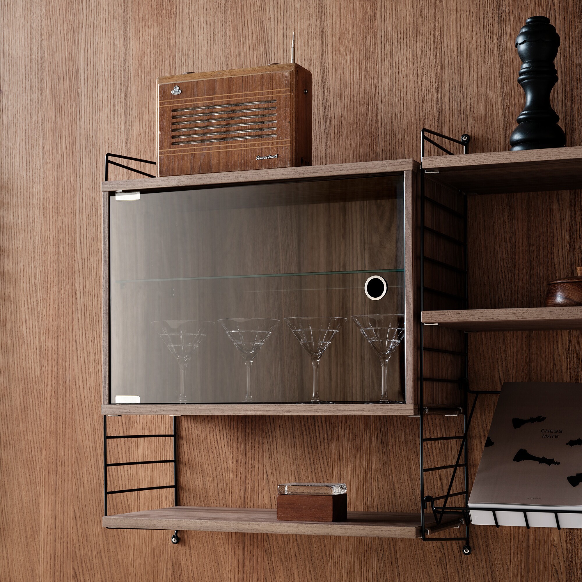 String System Display Cabinet with Swinging Glass Door 58x30cm