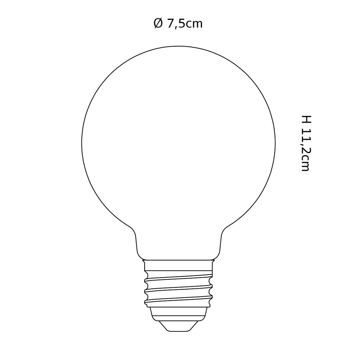 Sphere II LED E27 GLOBE 360° 6W =} 41W Dim To Warm
