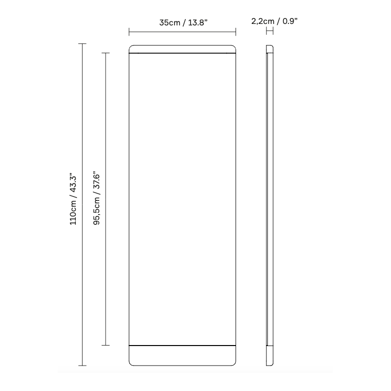 Rim Wall Mirror 35x110cm