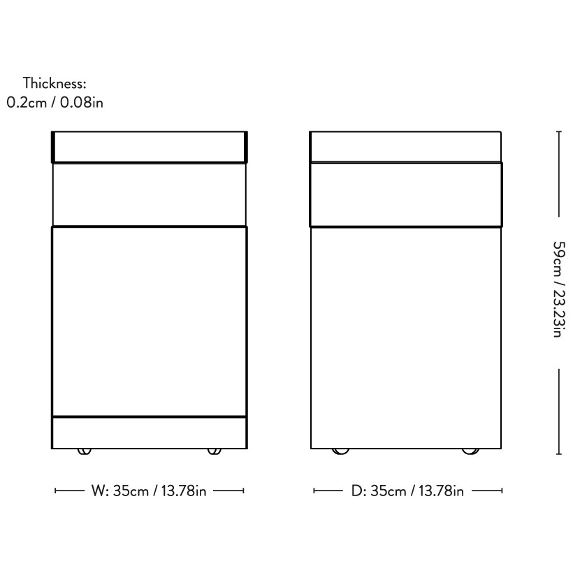 Rotate SC73 Side Table with Wheels
