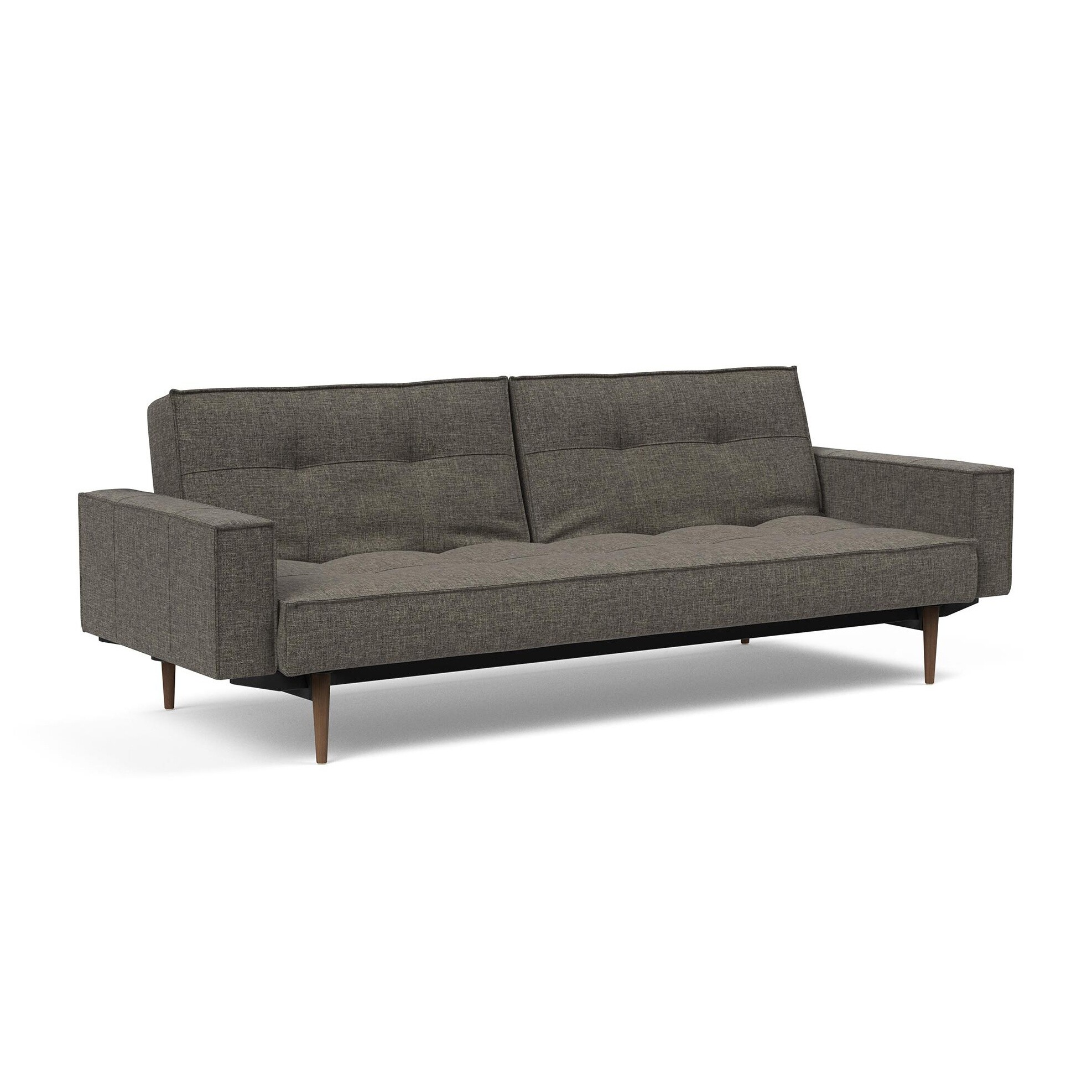 Splitback Styletto Sofa Bed With Armrests Dark Wood