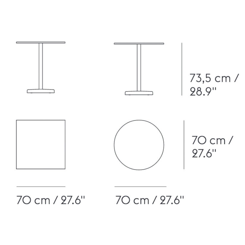 Linear Steel Garden Table Ø 70cm
