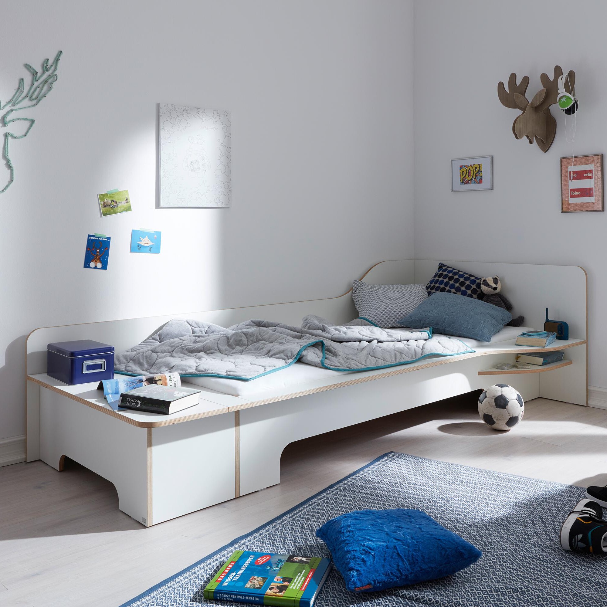 Plane Single Bed With Storage Box Right 90x200cm