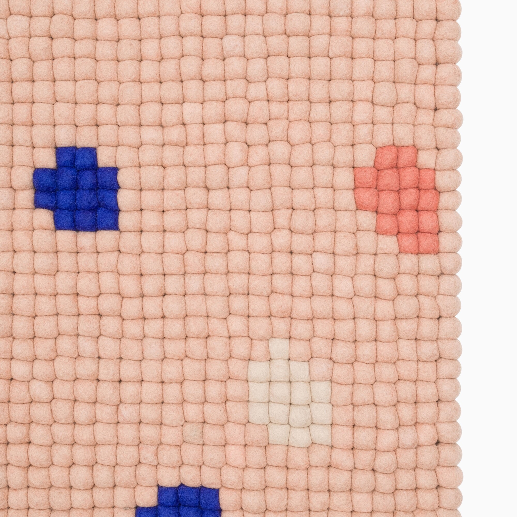 Terra Rose Felt Ball Rug rectangular