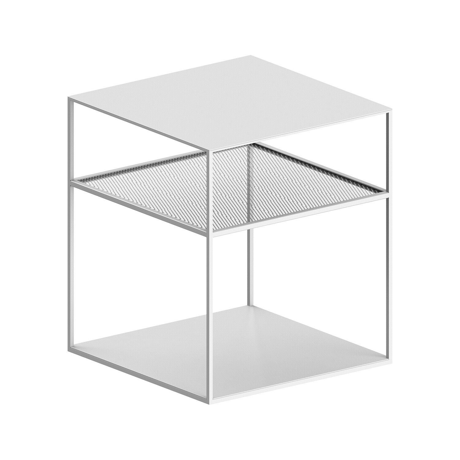 Slim Irony Triplet Side Table 40x40cm with Metal Mesh