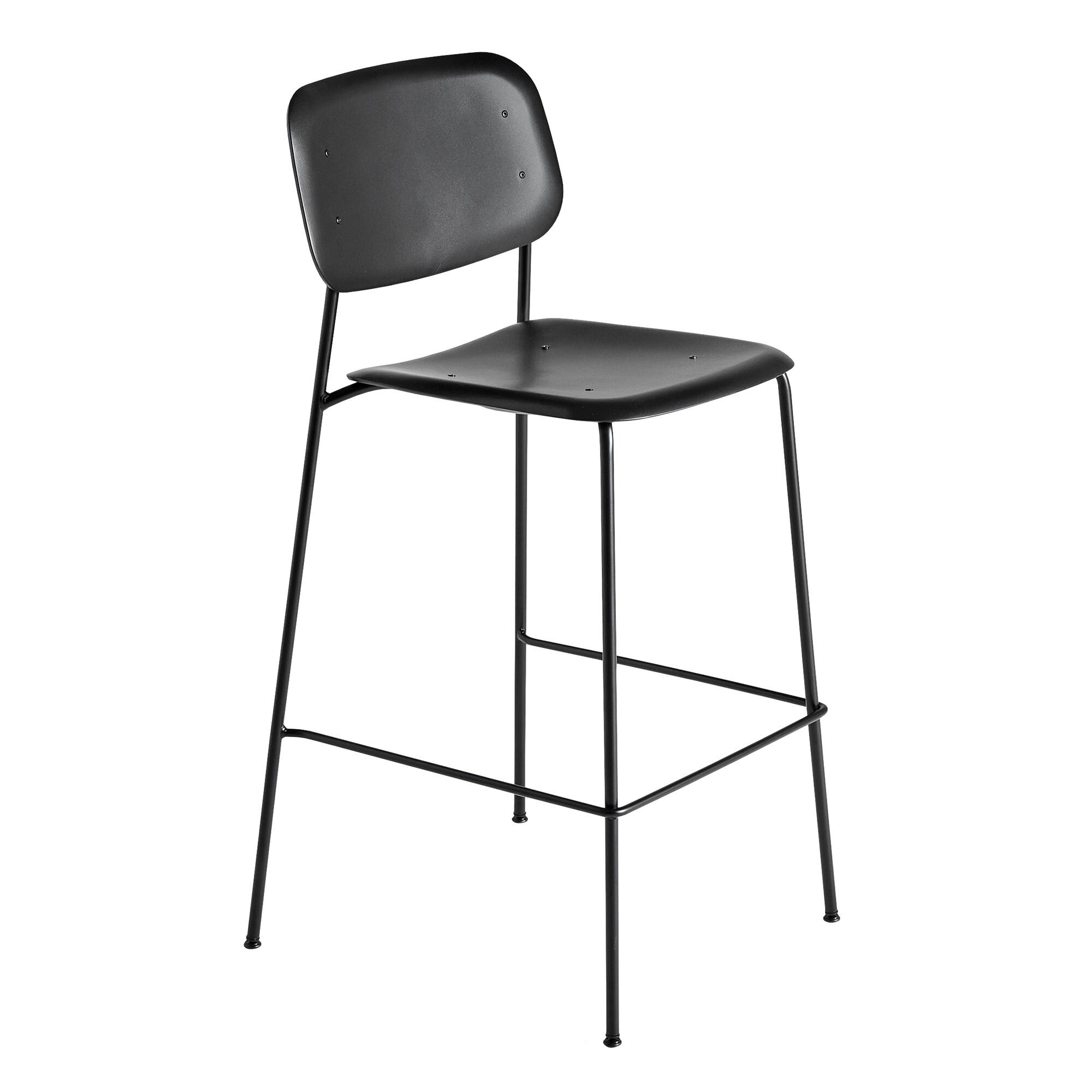 Soft Edge 95 Bar Stool High Black Steel Base