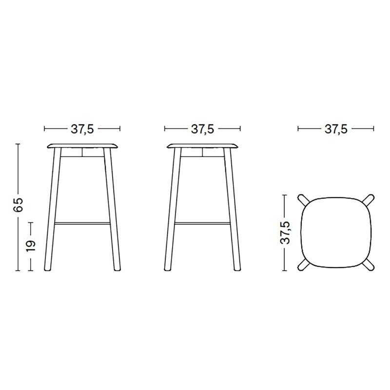 Soft Edge 82 Bar Stool H 65cm