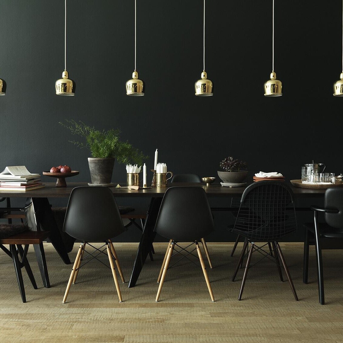 Promo Set A330S Golden Bell Suspension Lamp + 3 Light Bulbs