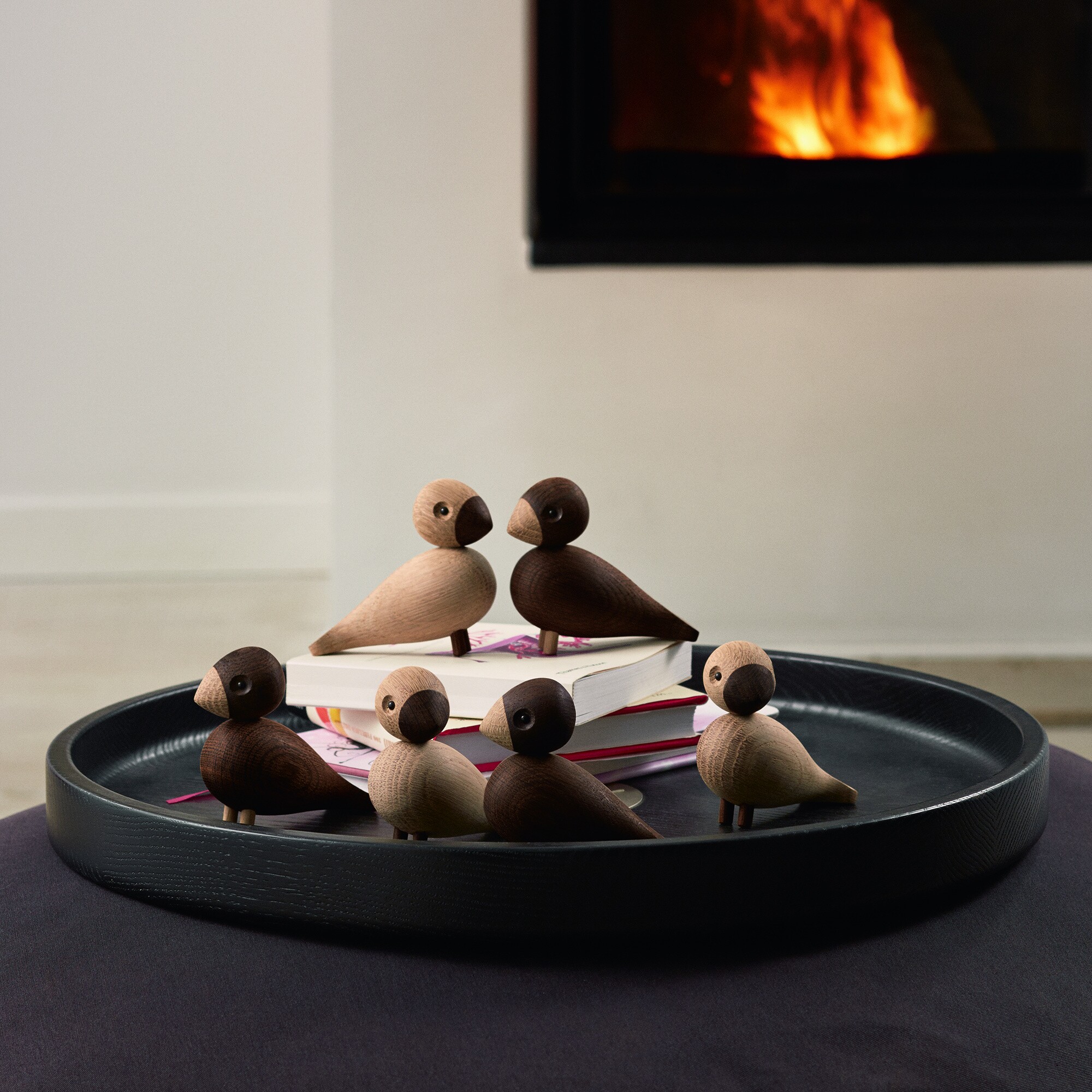 Wooden Figurines Lovebirds