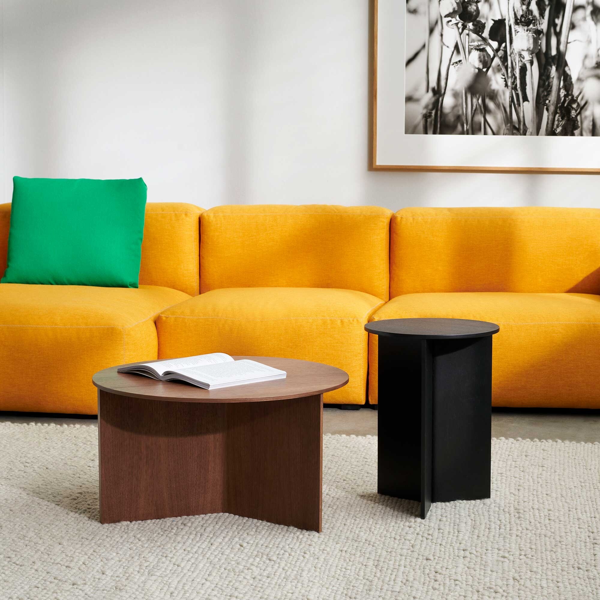 Slit Side Table Wood Round H47cm