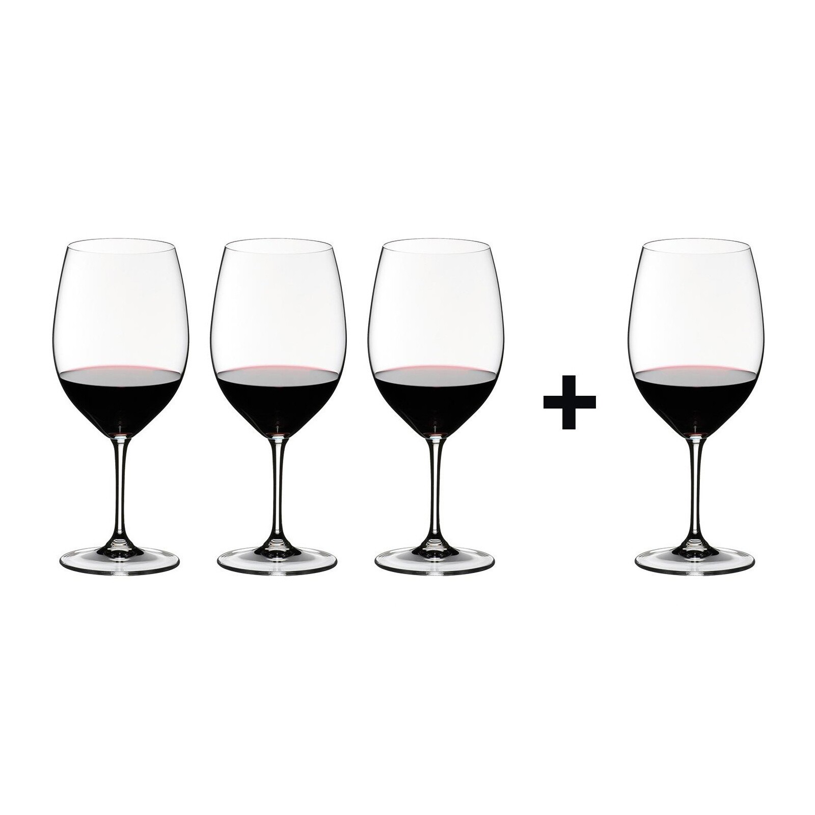 Vinum Cabernet/Merlot Wine Glass Gift Set 3+1 for free