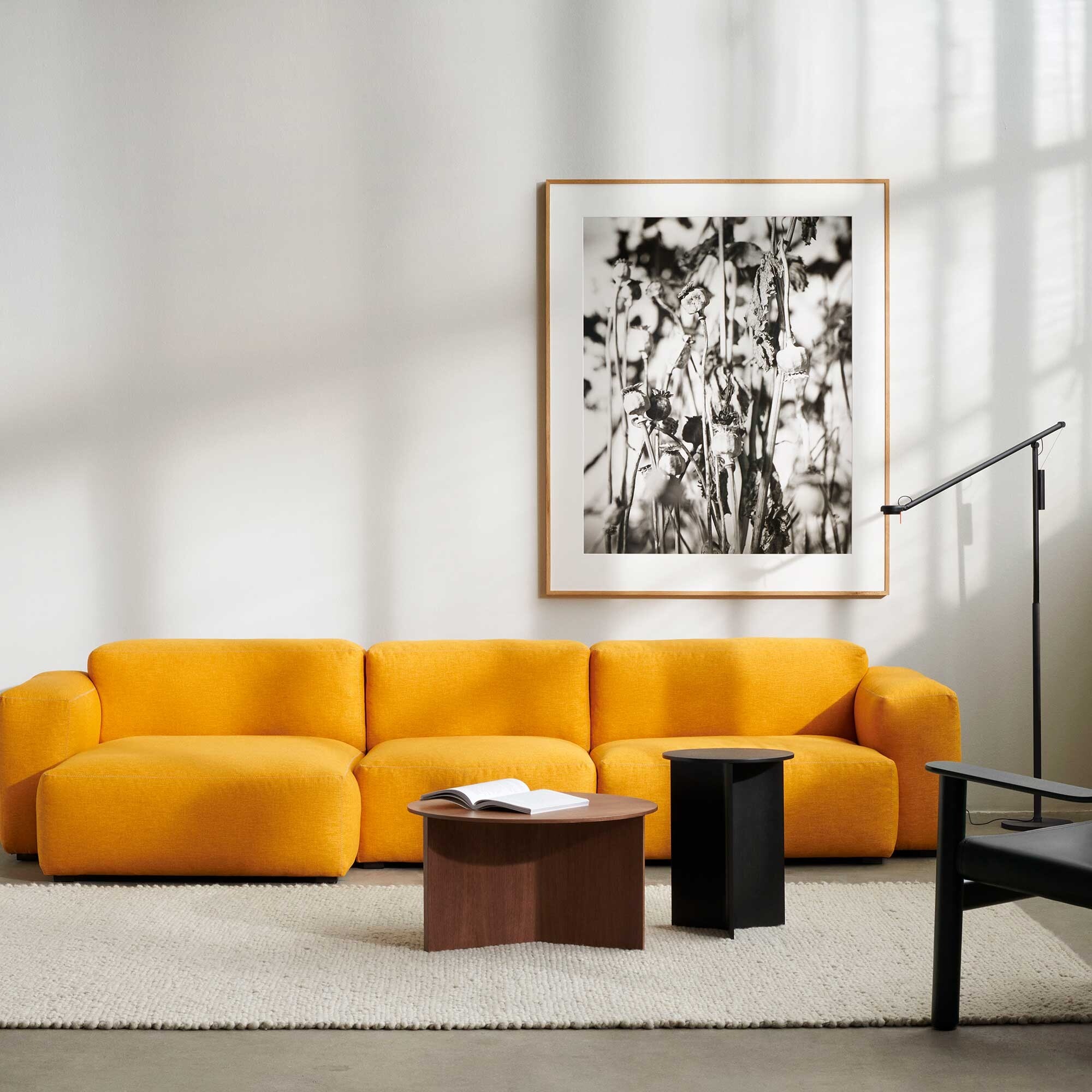 Slit Side Table Wood Round H47cm