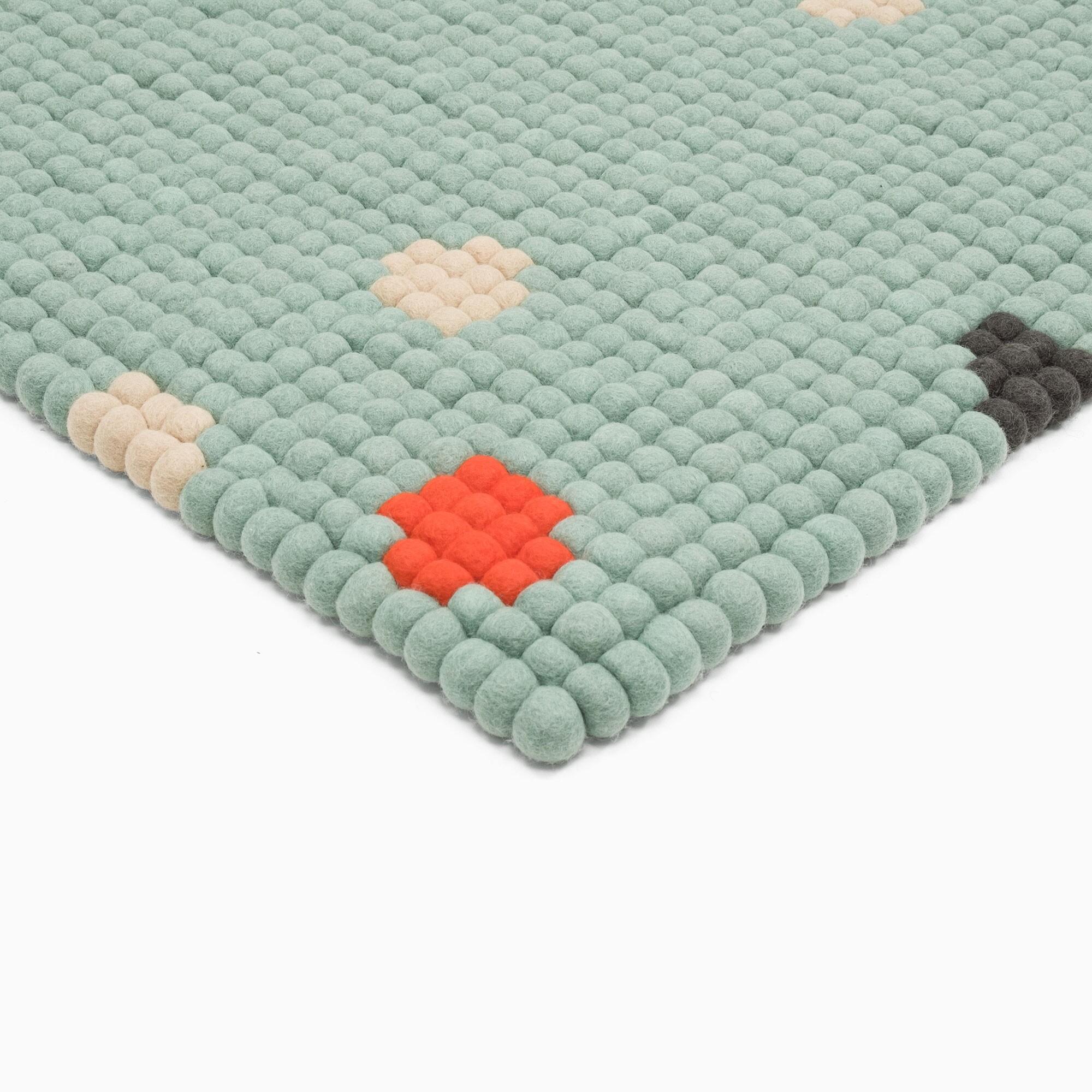 Terra Ocean Felt Ball Rug rectangular