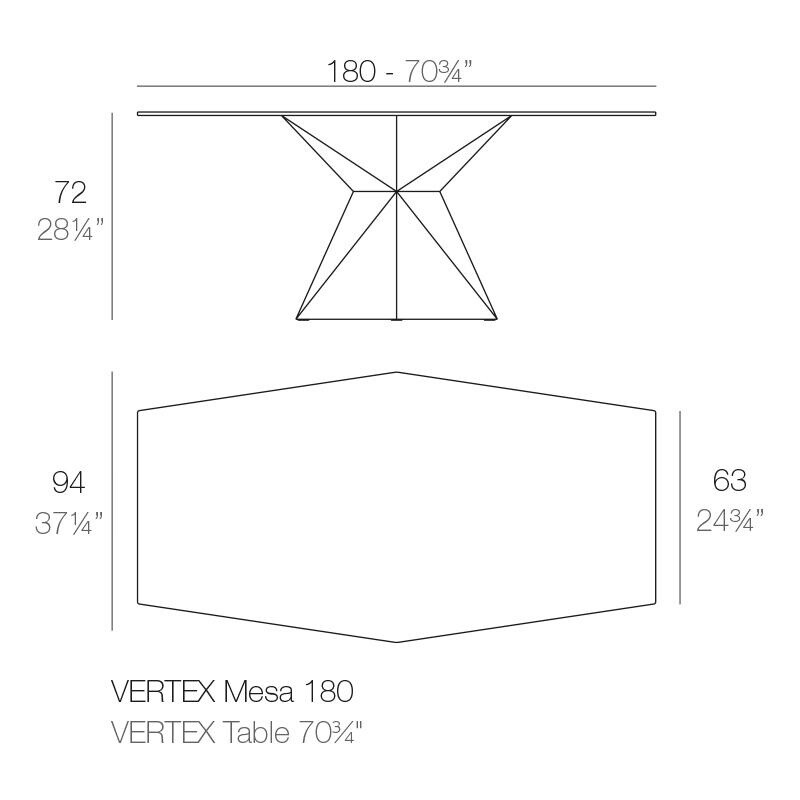 Vertex Garden Table 94x180cm