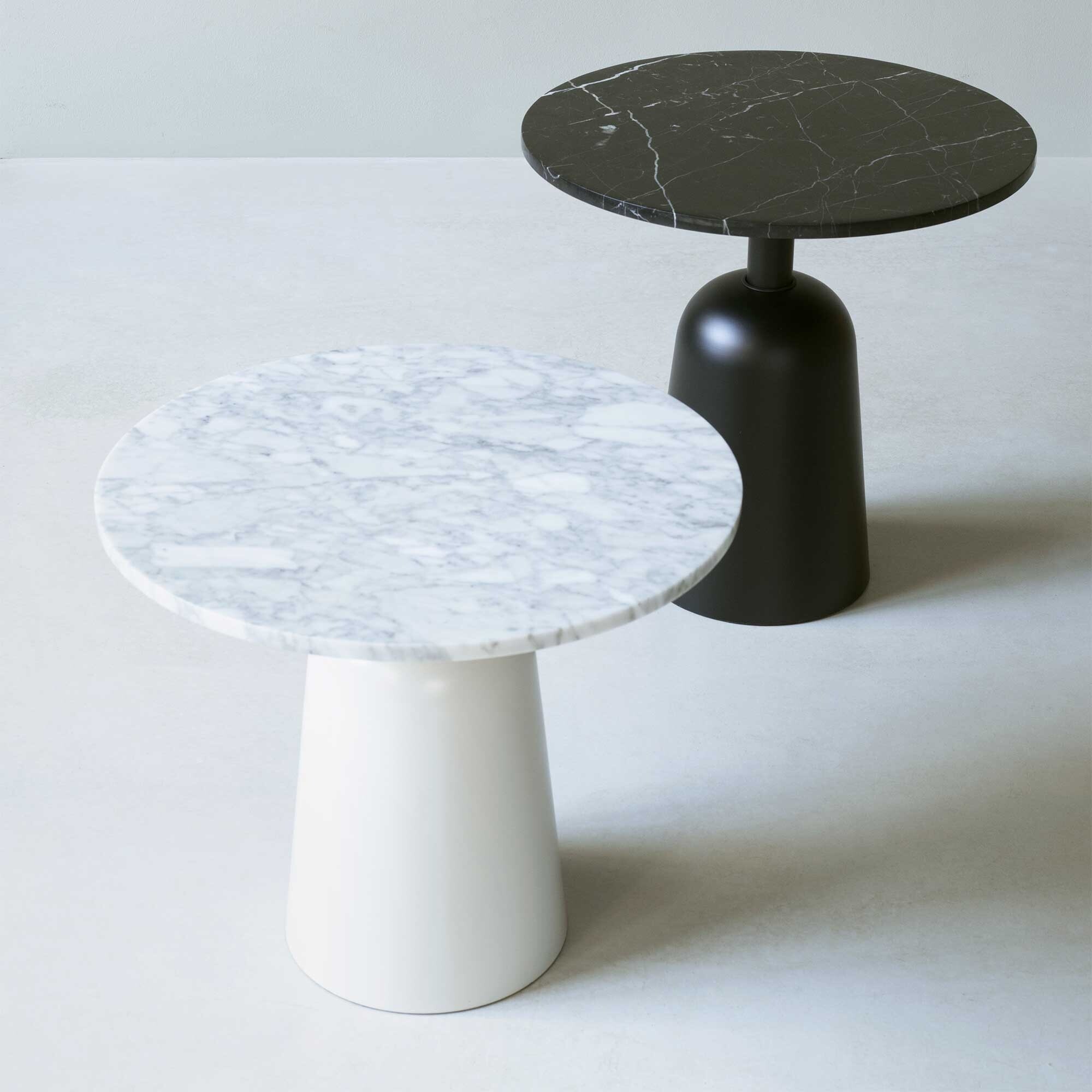 Turn Side Table Marble Adjustable in Height