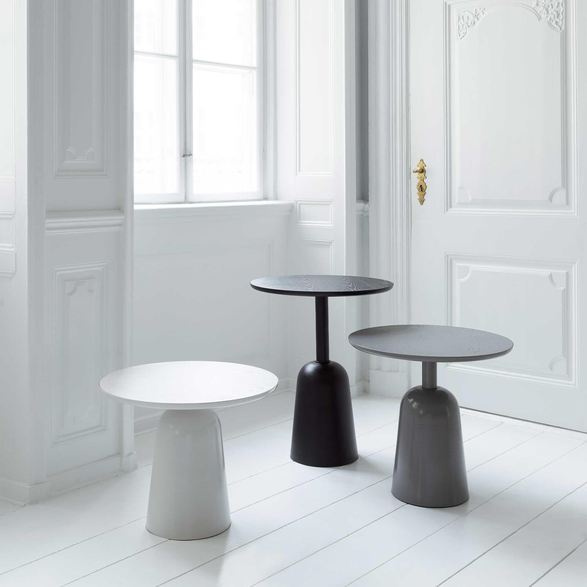 Turn Side Table Marble Adjustable in Height