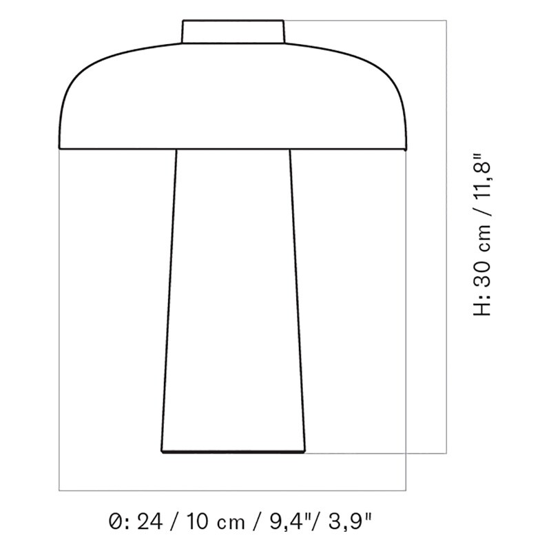 Reverse LED Table Lamp Marble
