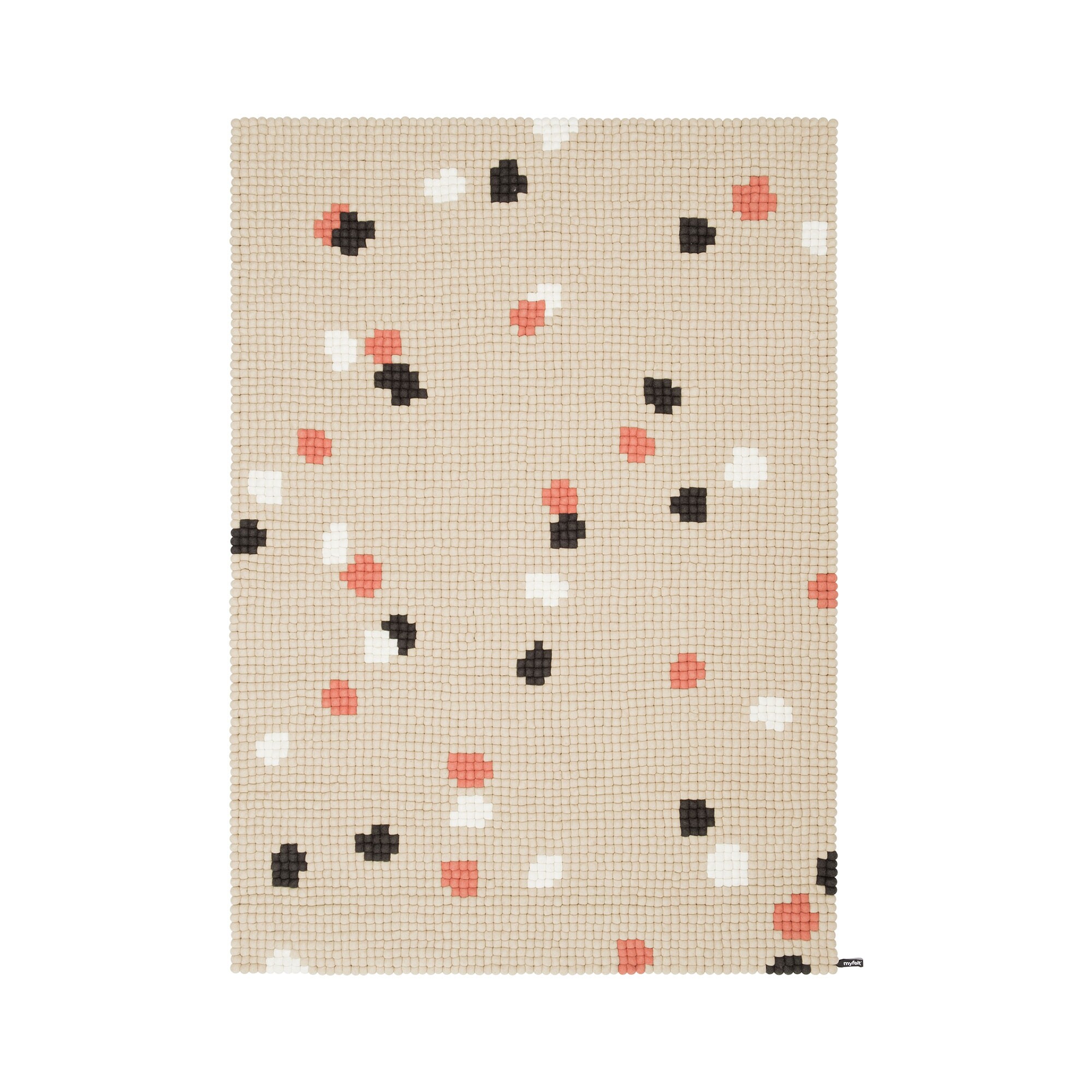 Terra Sand Felt Ball Rug rectangular