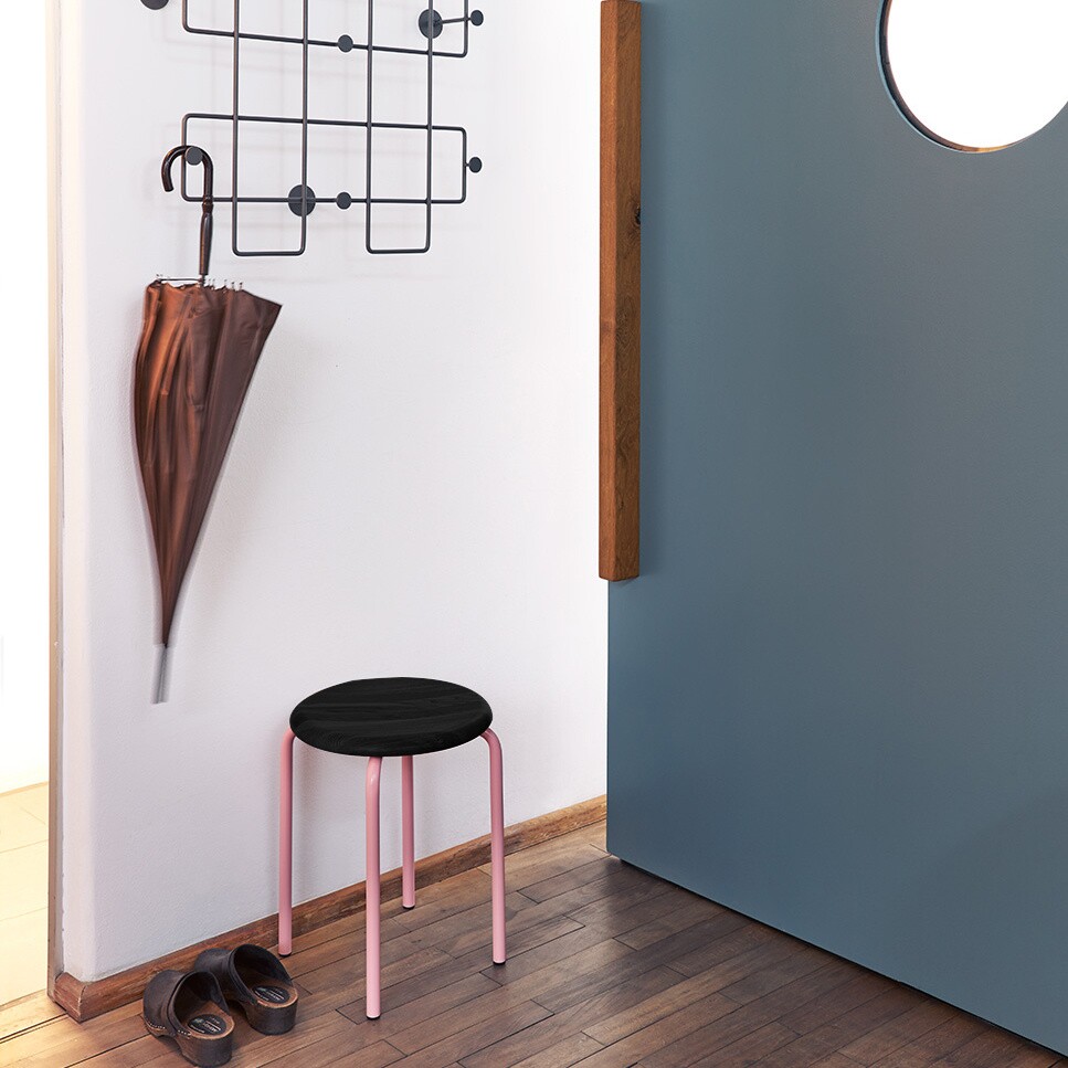 Tom Stool Seat Oak Black