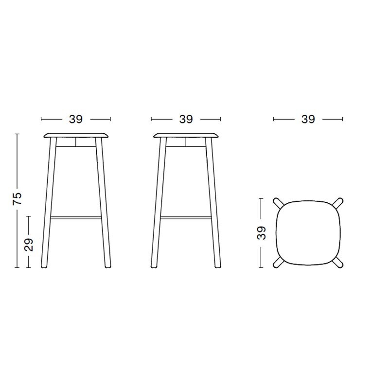 Soft Edge 82 Bar Stool H 75cm