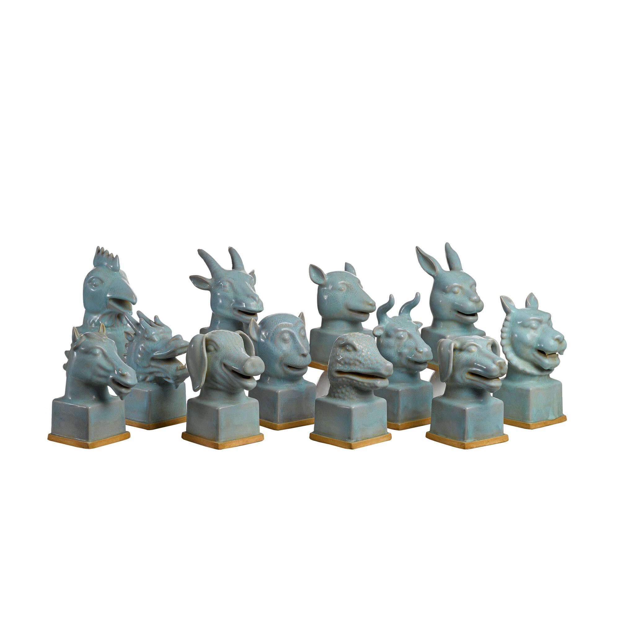 Symbolic Blue Head Set of 12