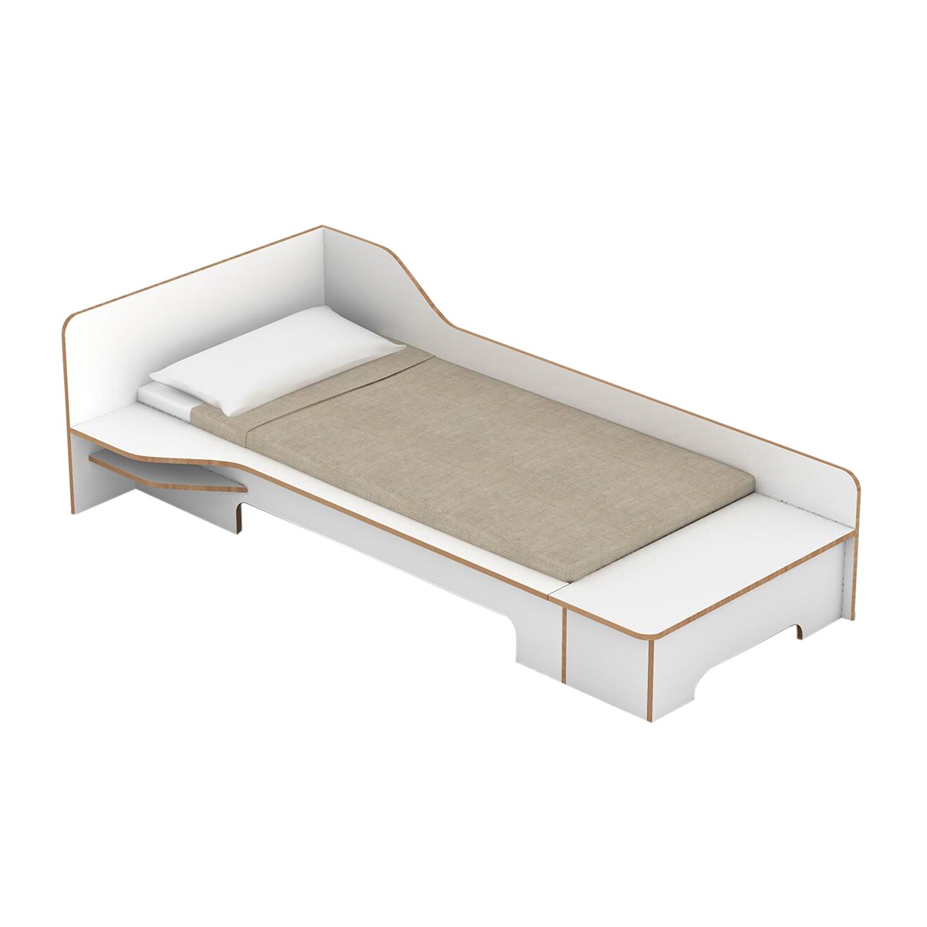 Plane Single Bed With Storage Box Right 90x200cm