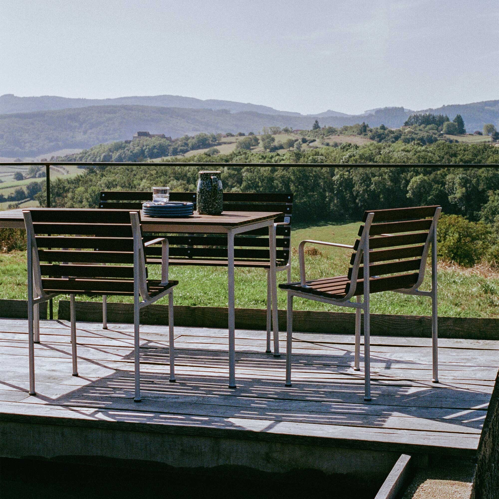 Traverse Outdoor Dining Bench with Armrests