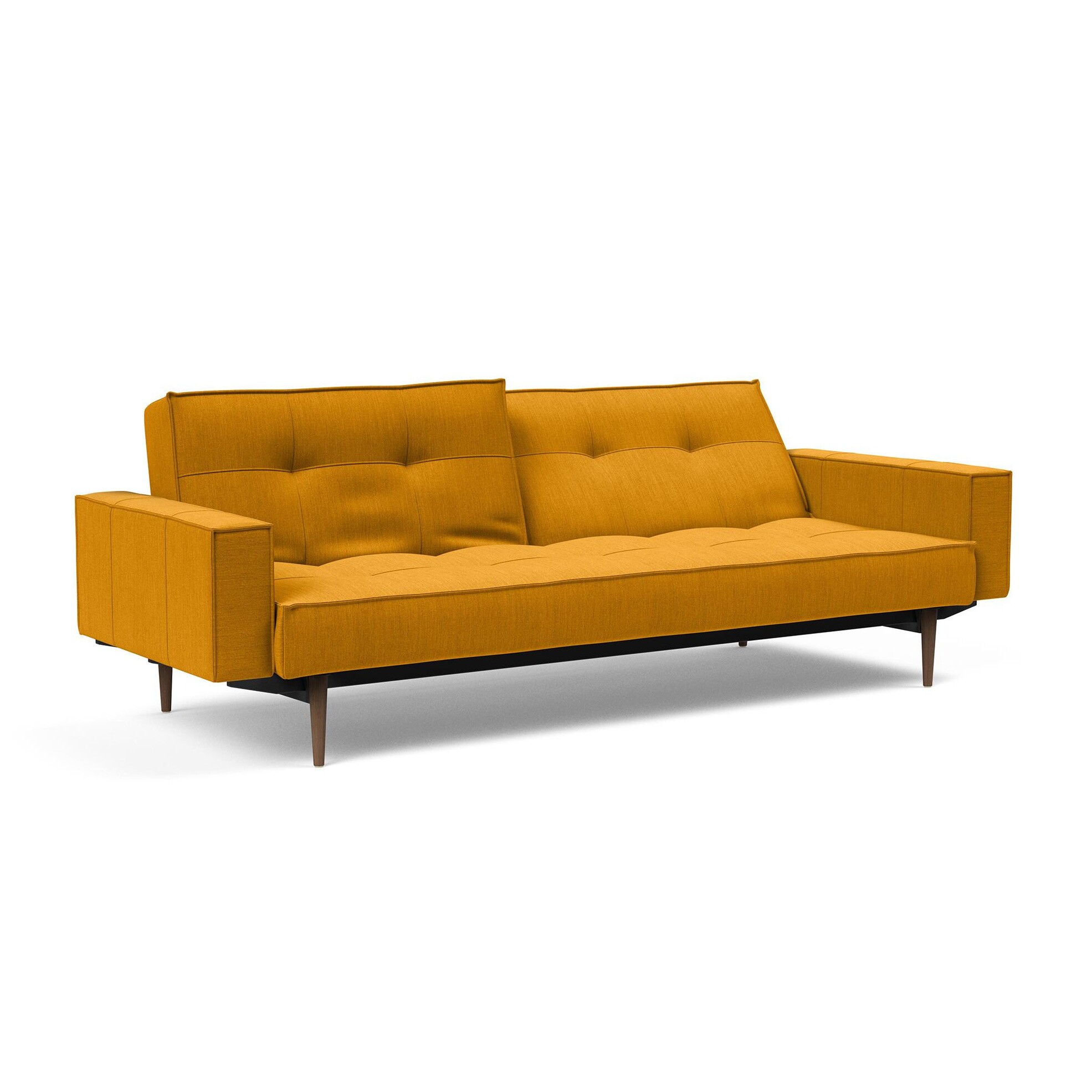 Splitback Styletto Sofa Bed With Armrests Dark Wood