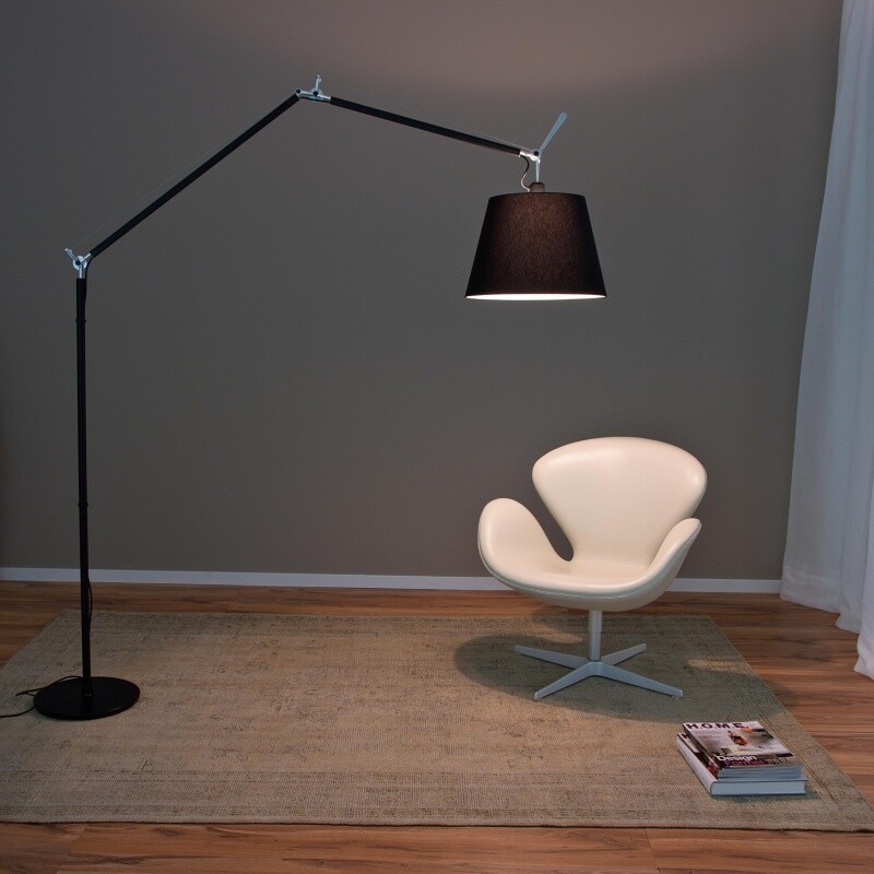 Tolomeo Mega Floor Lamp Black With Dimmer