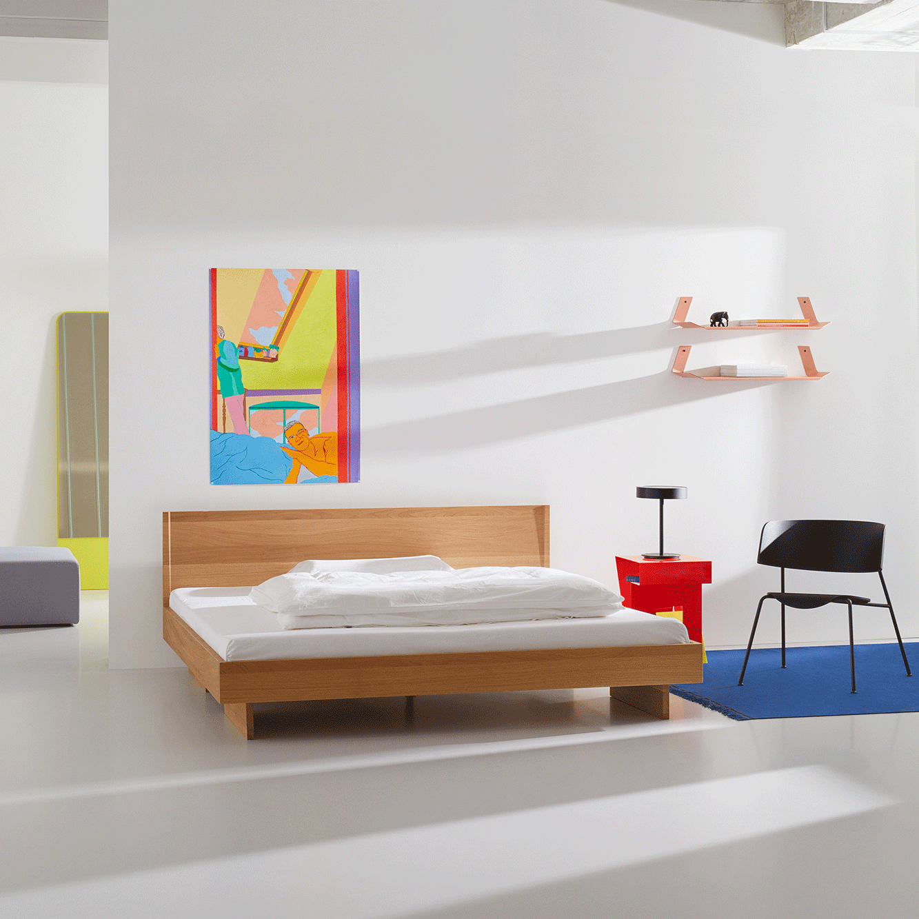 Zians Small Double Bed with Headboard 140x200cm