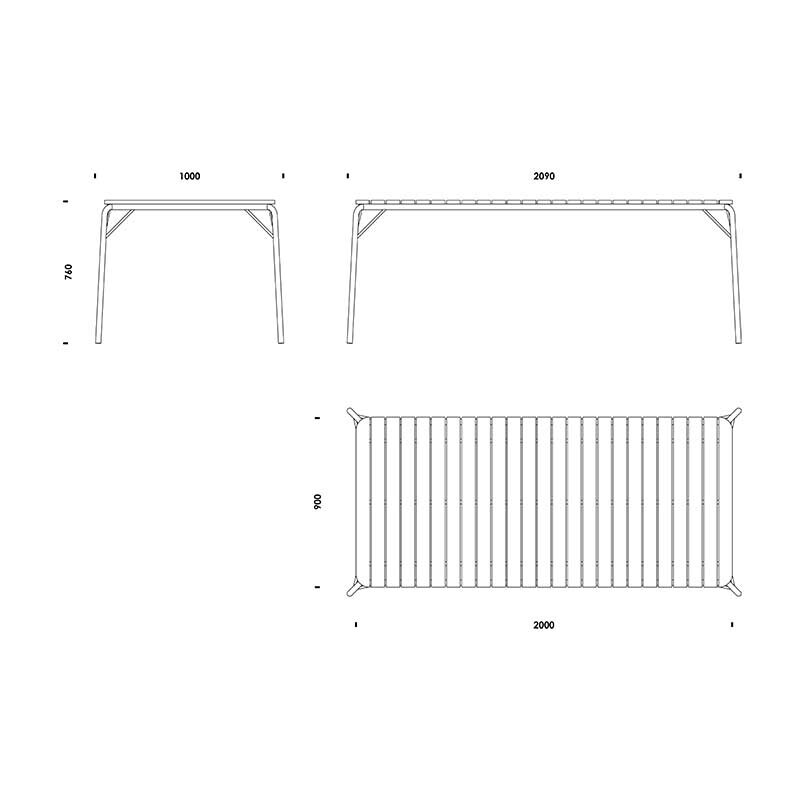 Vig Outdoor Table Wood 90x200cm