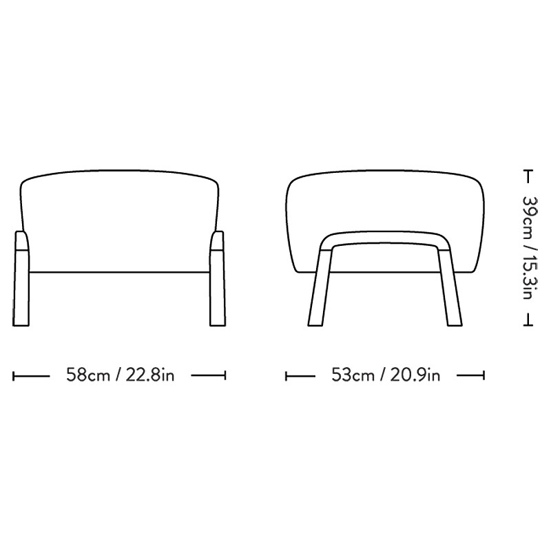 Wulff ATD3 Pouf Frame Walnut