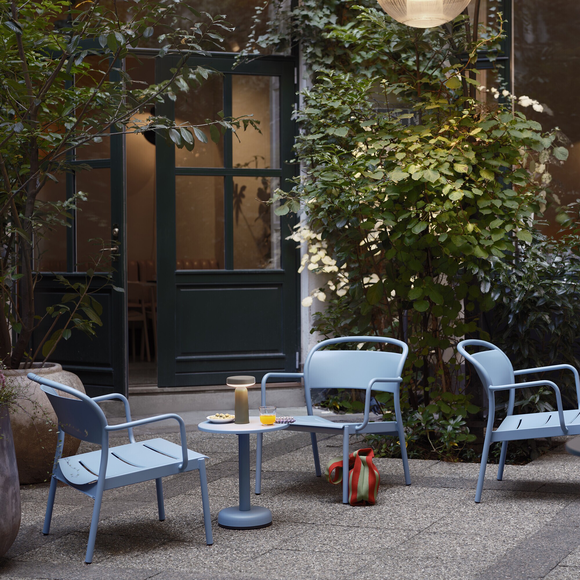 Linear Steel Garden Table H 42cm