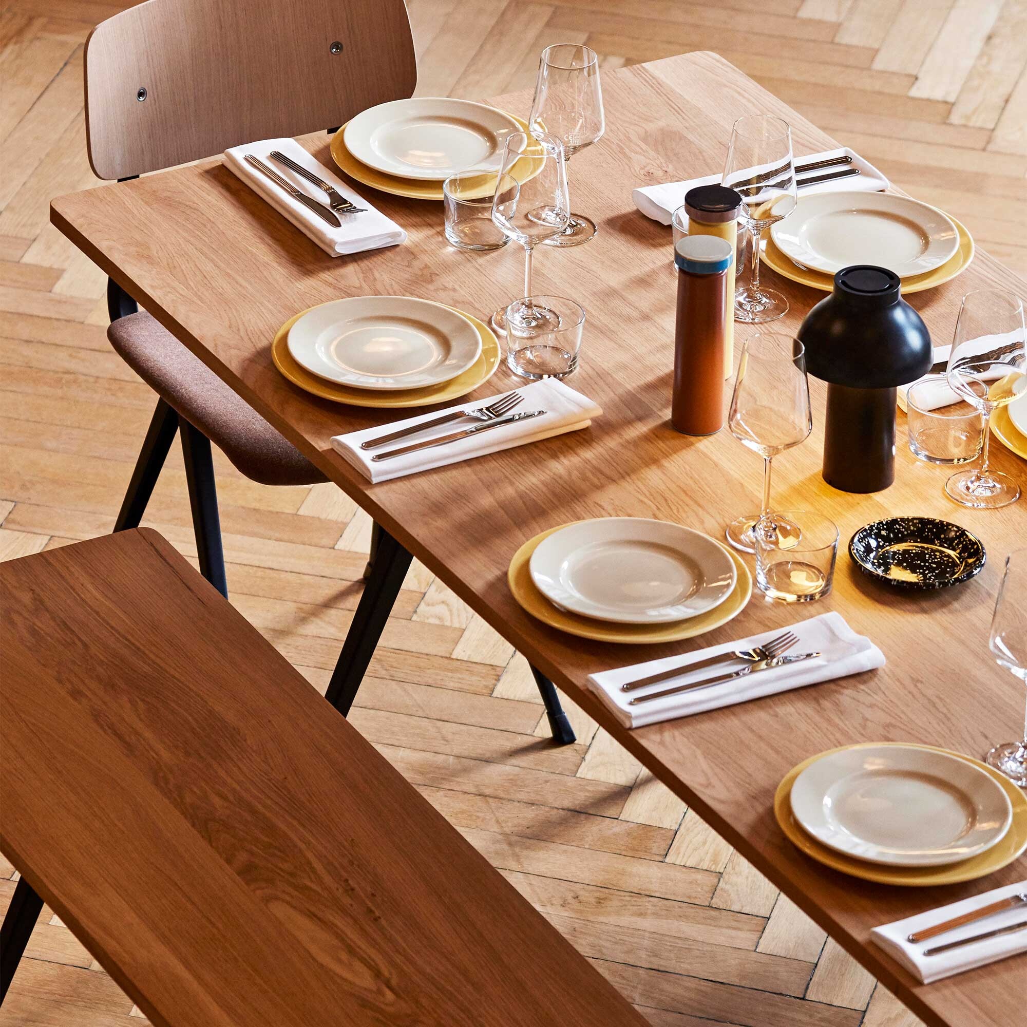 Pyramid 12 Bench Black Base 190x40cm