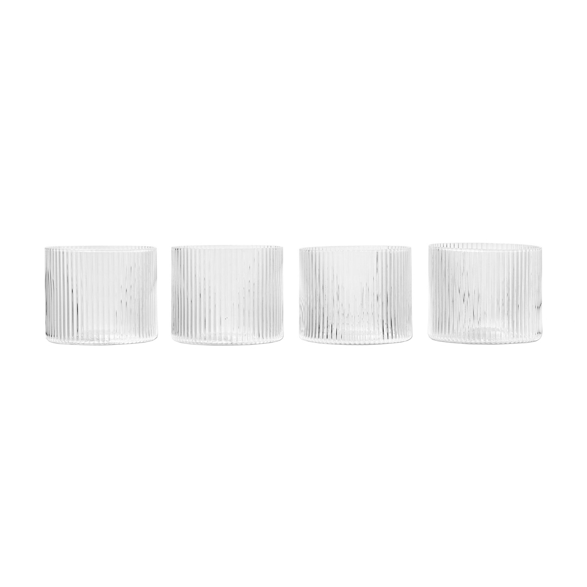 Ripple Glass Low Set of 4