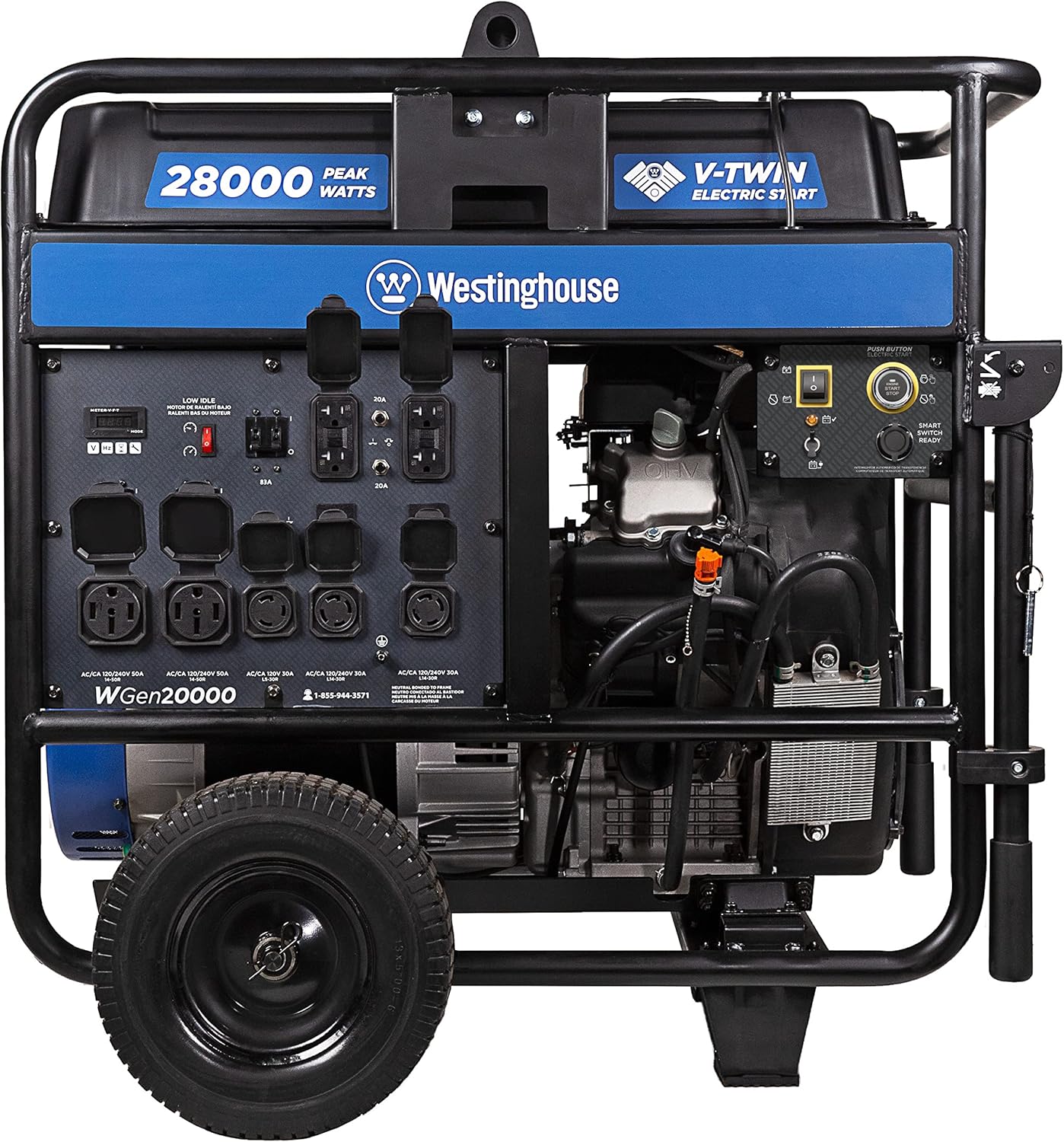 Westinghouse 28000 Peak Watt Tri-Fuel Home Backup Portable Generator, Remote Electric Start, Transfer Switch Ready, Gas, Propane, and Natural Gas Powered