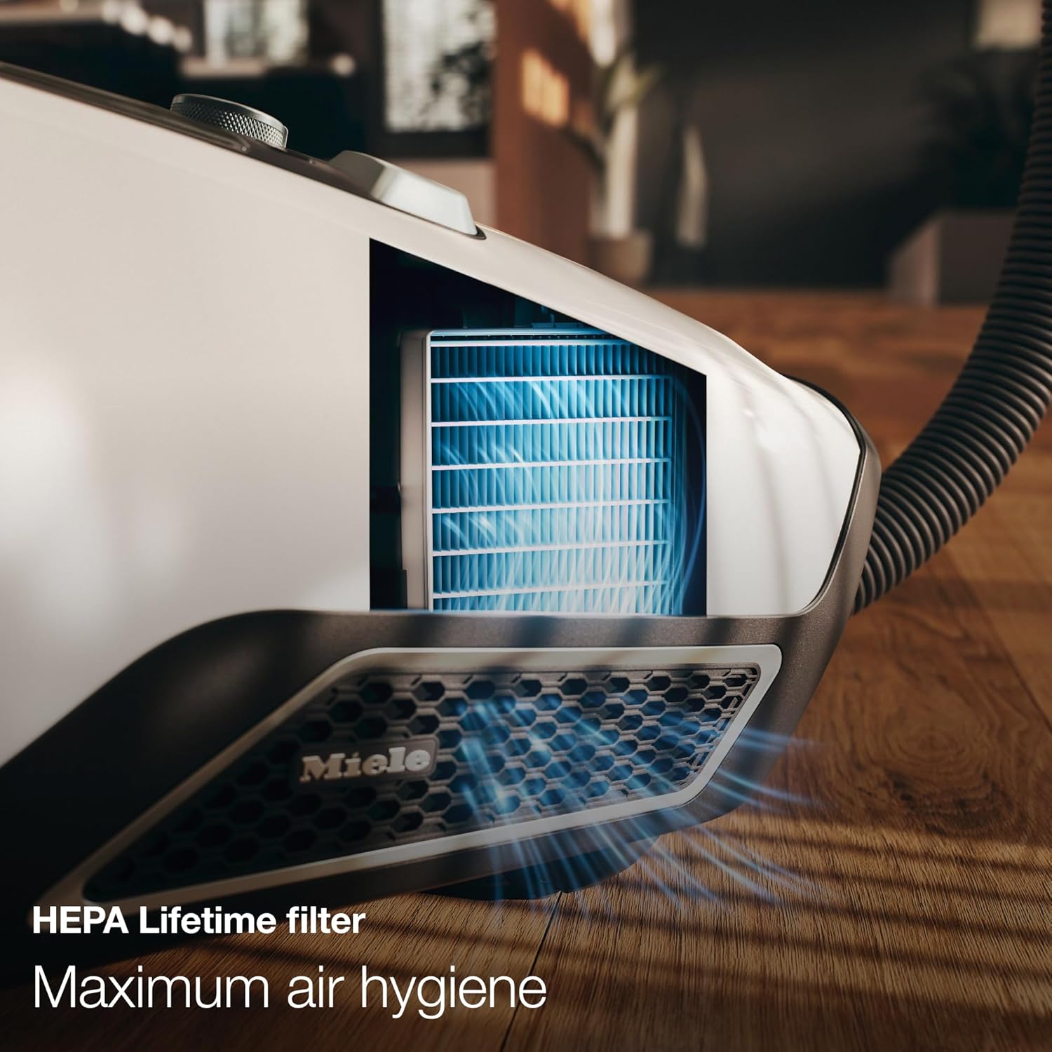 Miele Blizzard CX1 PureSuction Powerline Bagless Canister Vacuum Cleaner with AllTeQ Universal Floorhead and Parquet Twister Floorhead, 1200 W, Graphite Gray – 10829430