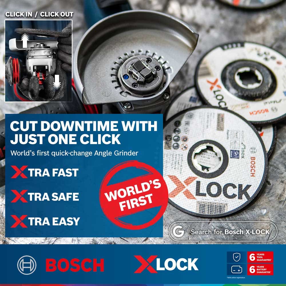 BOSCH X-LOCK 18V Brushless 125mm Angle Grinder Skin GWX 18V-10 PSC 06017B0800