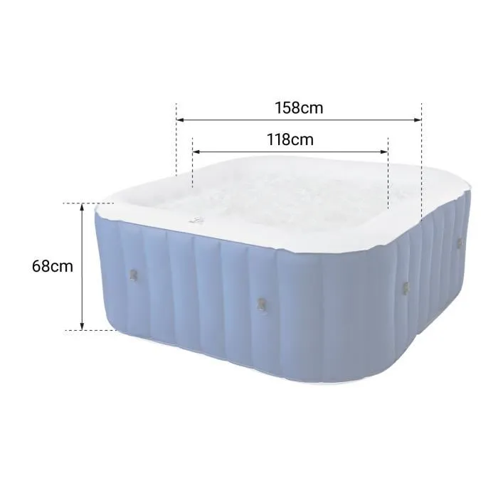 Spa gonflable carré 158cm LITE - 4 places