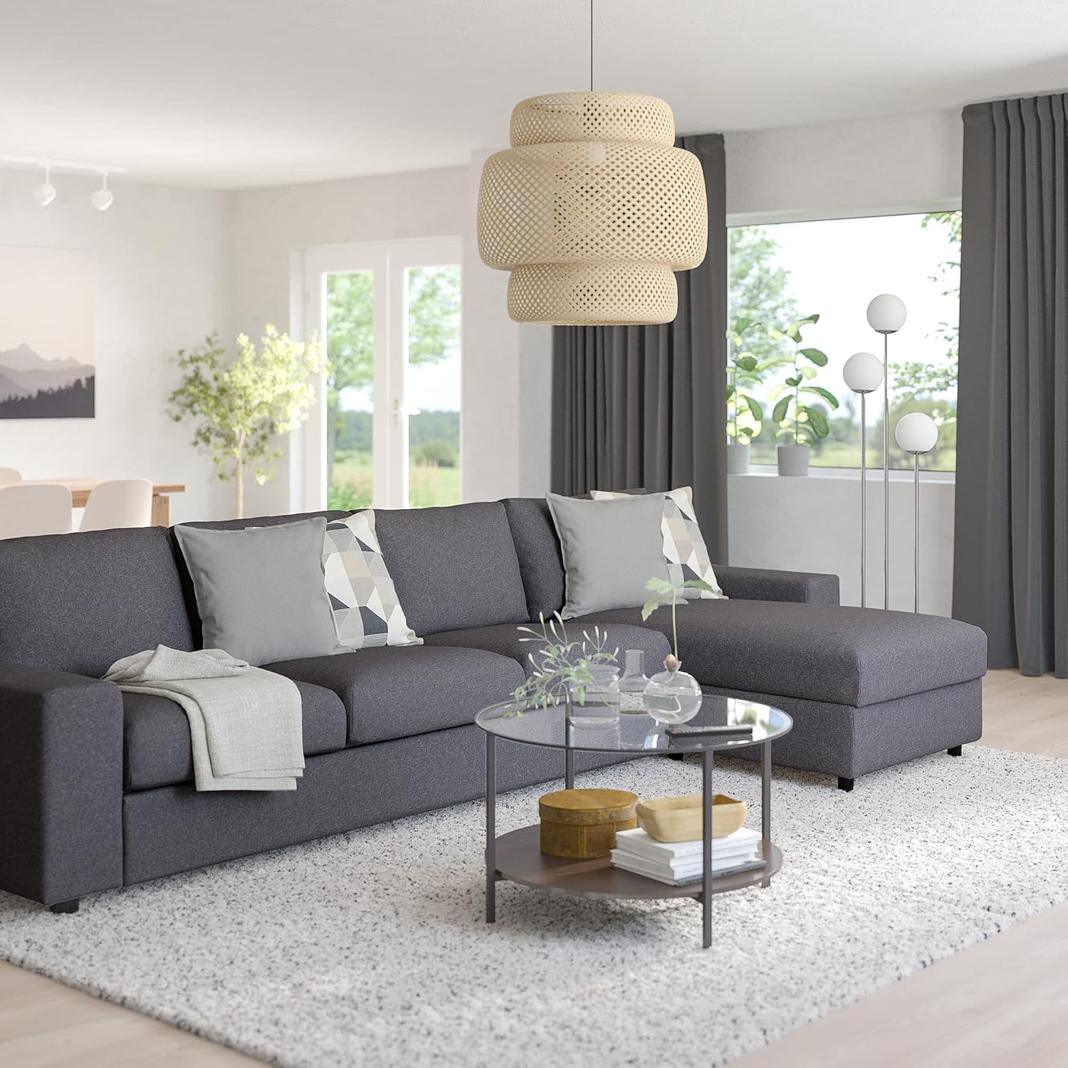 Ikea VIMLE 4-seat sofa with chaise longue, with wide armrests/Gunnared medium grey