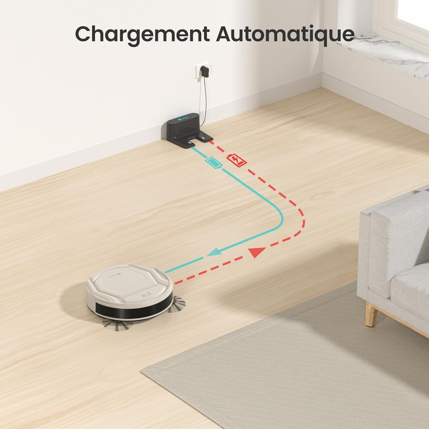 Lefant M3 Robot Vacuum, Robot Vacuum and Mop, 12000Pa Suction, Anti-Tangle Brushes, Dual Spinning Mop, Auto Mop Washing, Drying, Self-Emptying, Self-Refilling, for Pet Hair Dust, App Voice Control