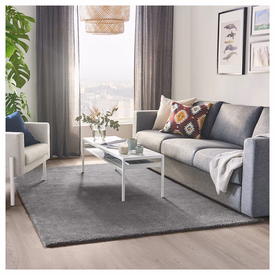 IKEA  STOENSE Rug, low pile, medium gray, 5 ' 7