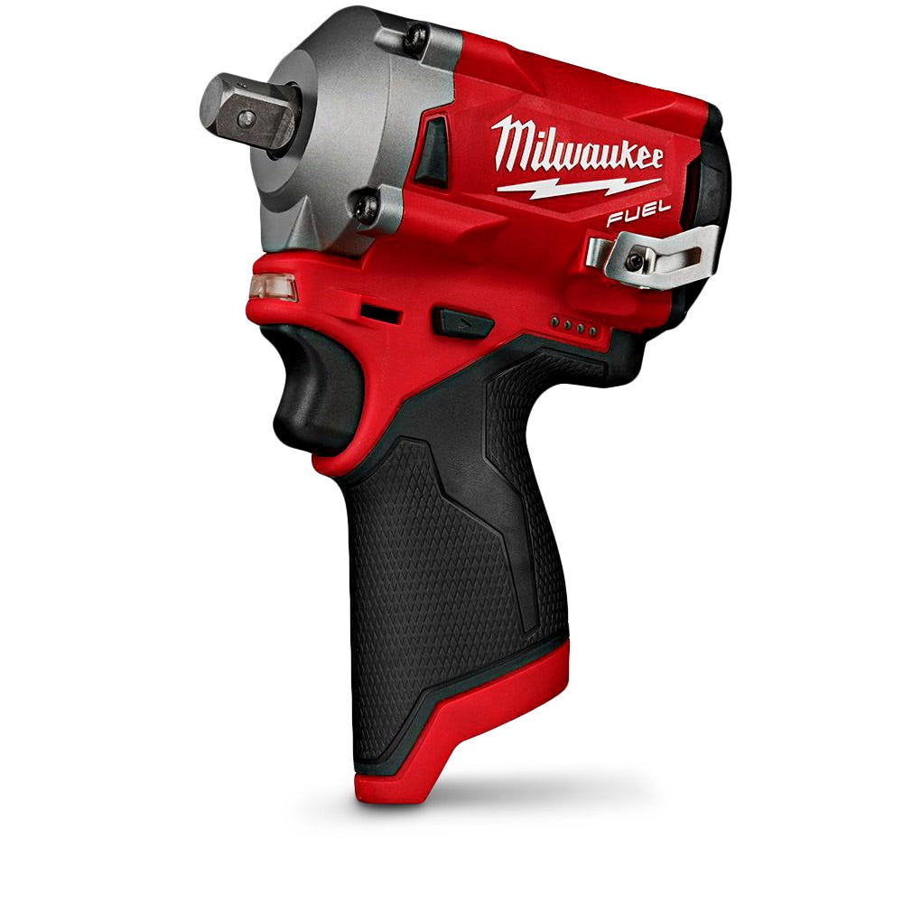 MILWAUKEE 12V FUEL™1/2" Stubby Impact Wrench with Pin Detent Skin M12FIWP12-0
